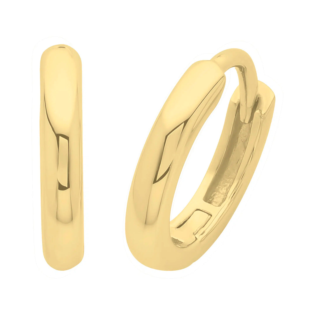 9ct Yellow Gold Plated Sterling Silver Huggie Earrings