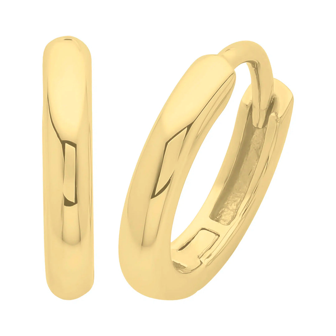 9ct Yellow Gold Plated Sterling Silver Huggie Earrings