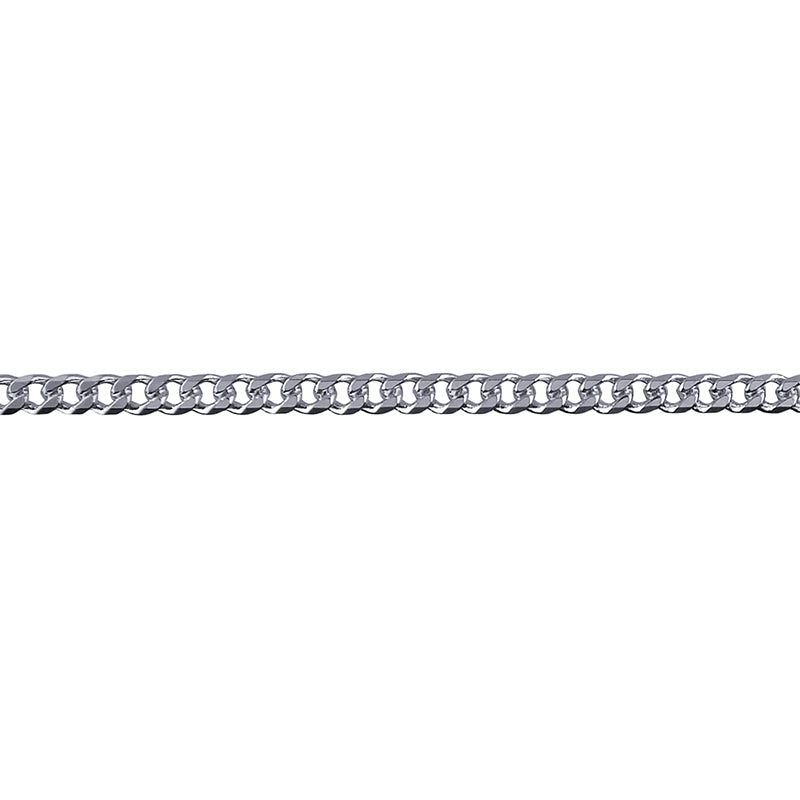 Sterling Silver Bevelled Curb Chain 50cms