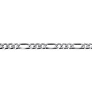 Sterling Silver Bevelled Figaro Chain 60cms