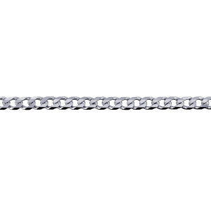Sterling Silver Bevelled Diamond Cut Curb Chain 60cm