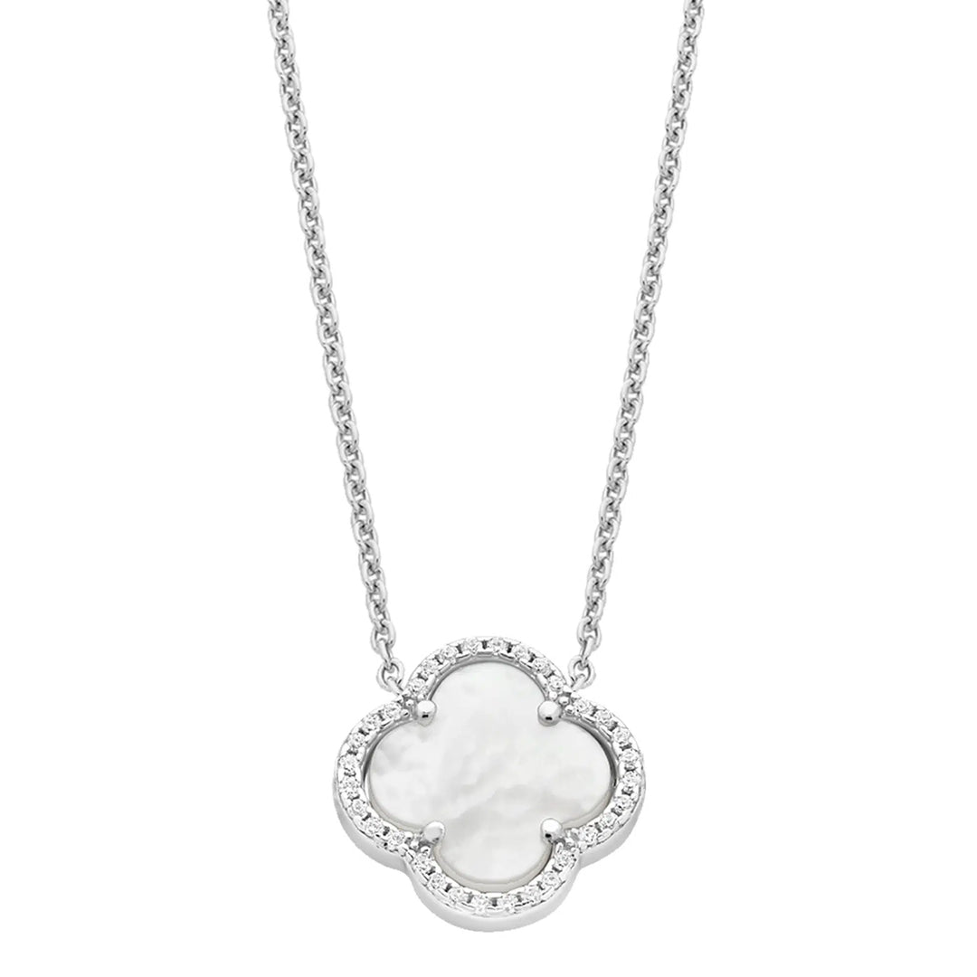 Sterling Silver Cubic Zirconia & MOP Necklace