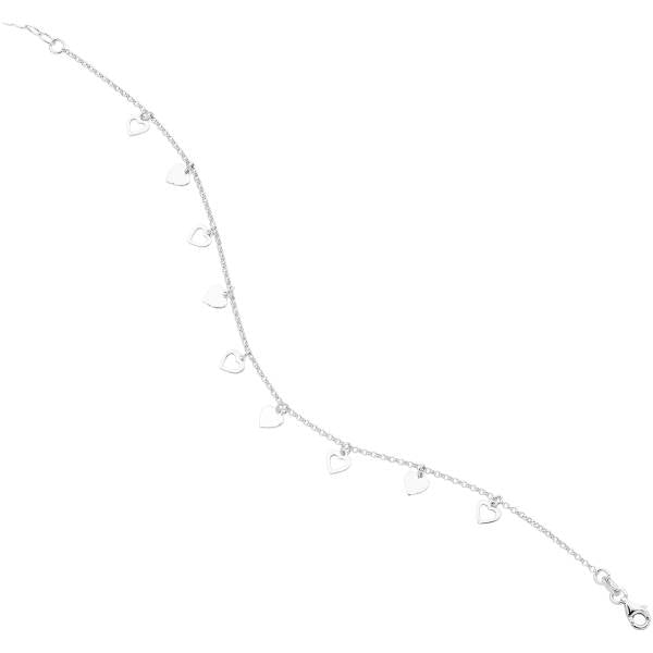 Sterling Silver Heart Charm Anklet