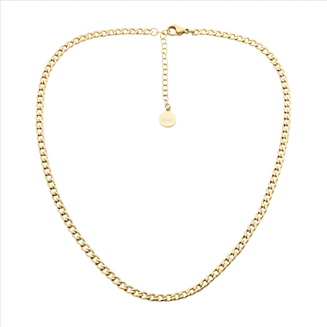 Ellani Stainless Steel Gold Plated Chain Necklace