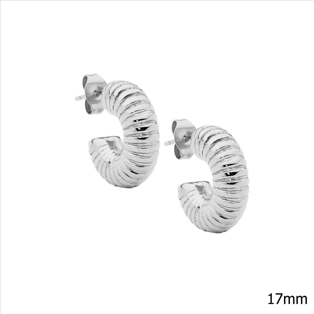 Stainless Steel Hoop Stud Earrings