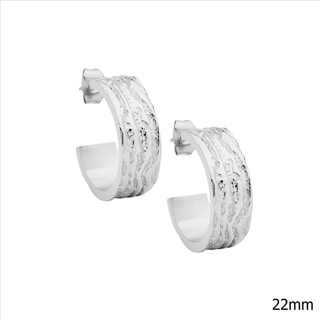 Stainless Steel Hoop Stud Earrings