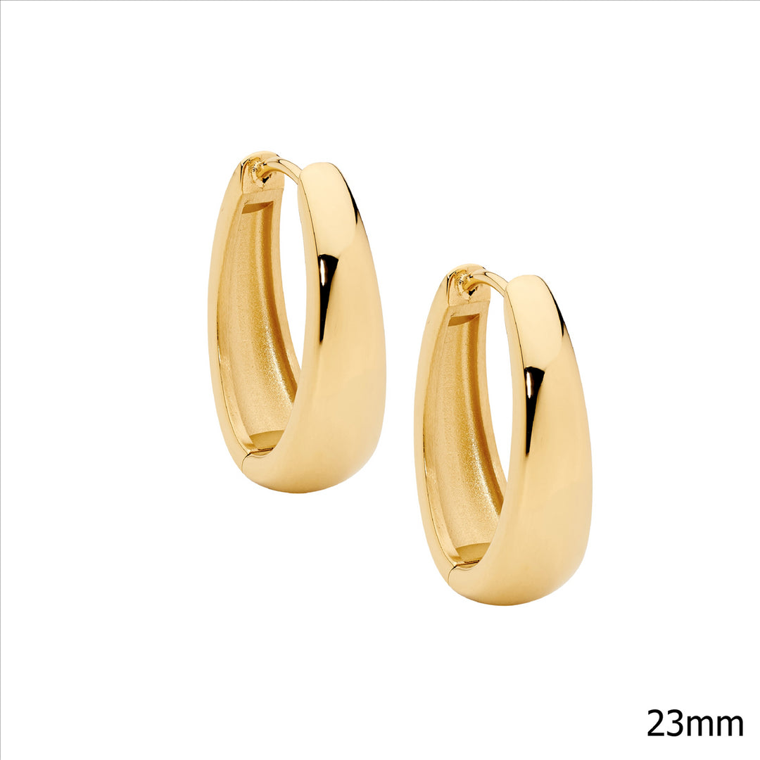 Stainless Steel Yellow Gold Plated Huggie Earrings