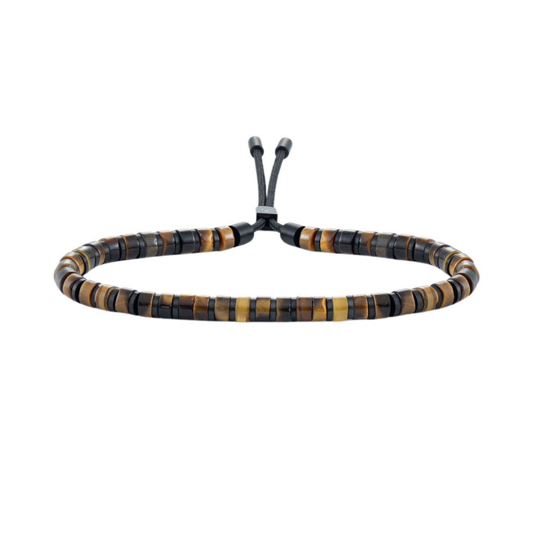 Stainless Steel Black Plated Tiger's Eye Bracelet