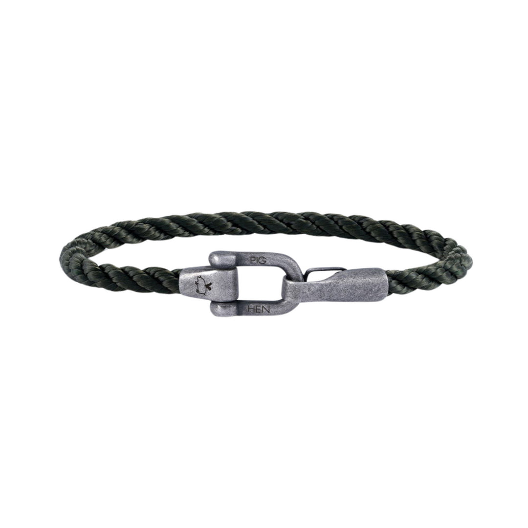 Stainless Steel Gun Metal Grey Marine Rope Bracelet