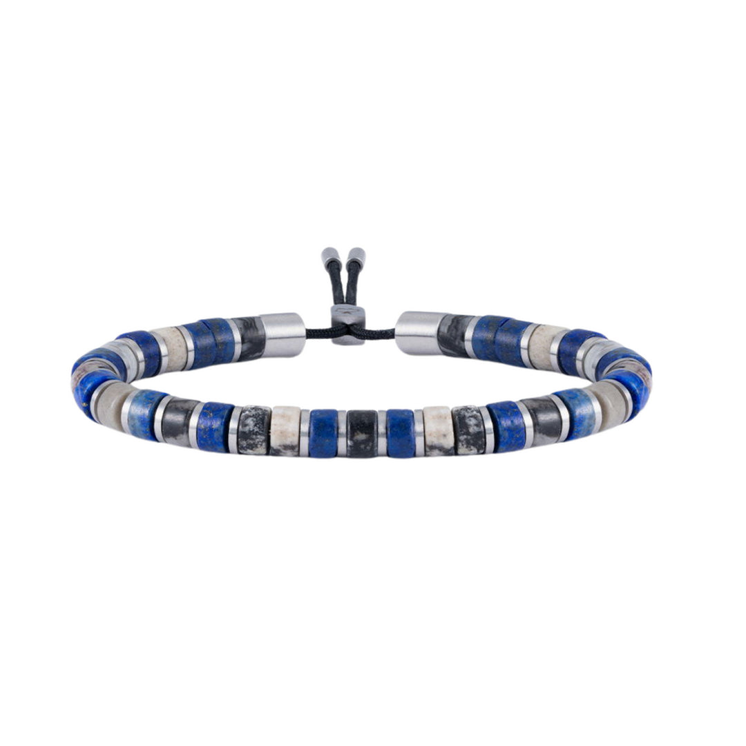Stainless Steel Gemstone Beaded Bracelet