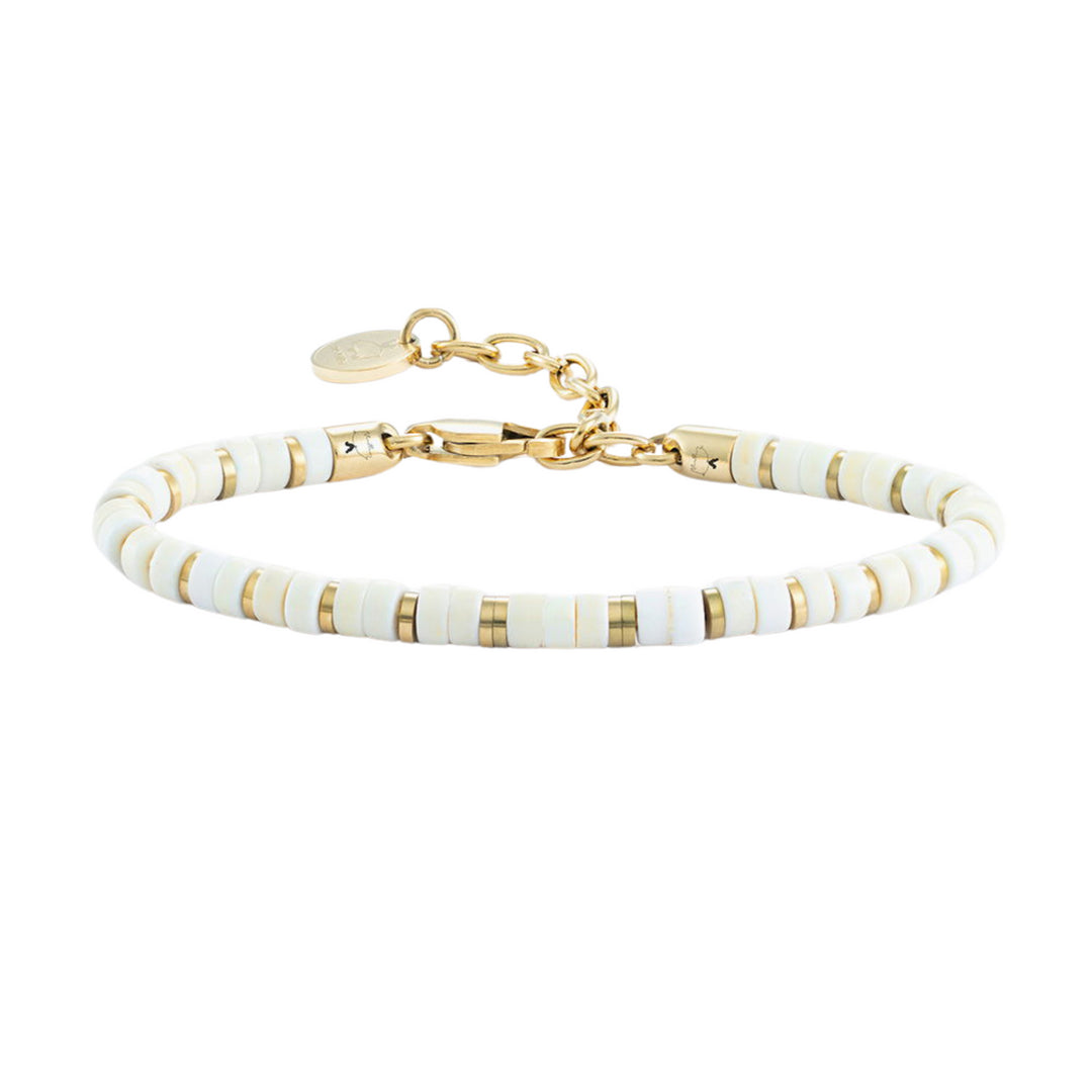 Stainless Steel Yellow Gold Plated Beaded Bracelet