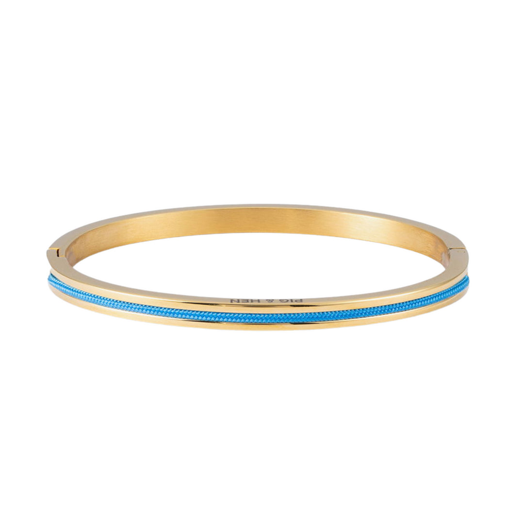 Stainless Steel Yellow Gold Plated Hinge Bangle