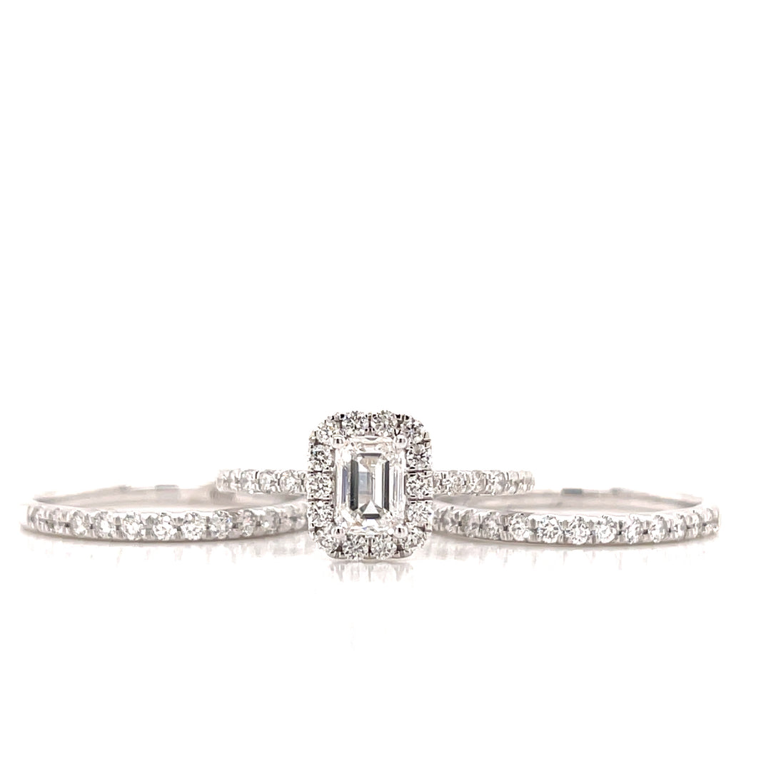 Custom Made 14ct White Gold Diamond Wedding Set