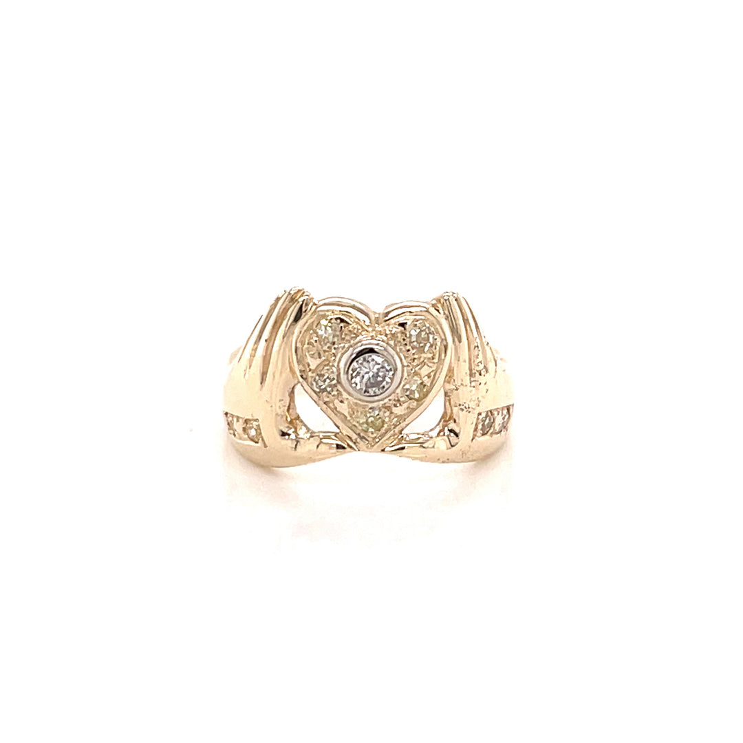 Custom Made 9ct Yellow Gold Diamond Ring