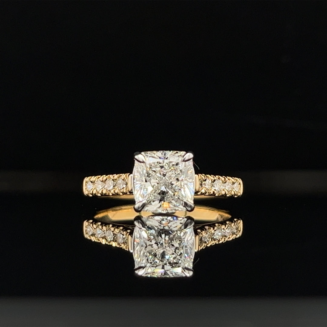 Custom Made 18ct Yellow & White Gold Diamond Engagement Ring