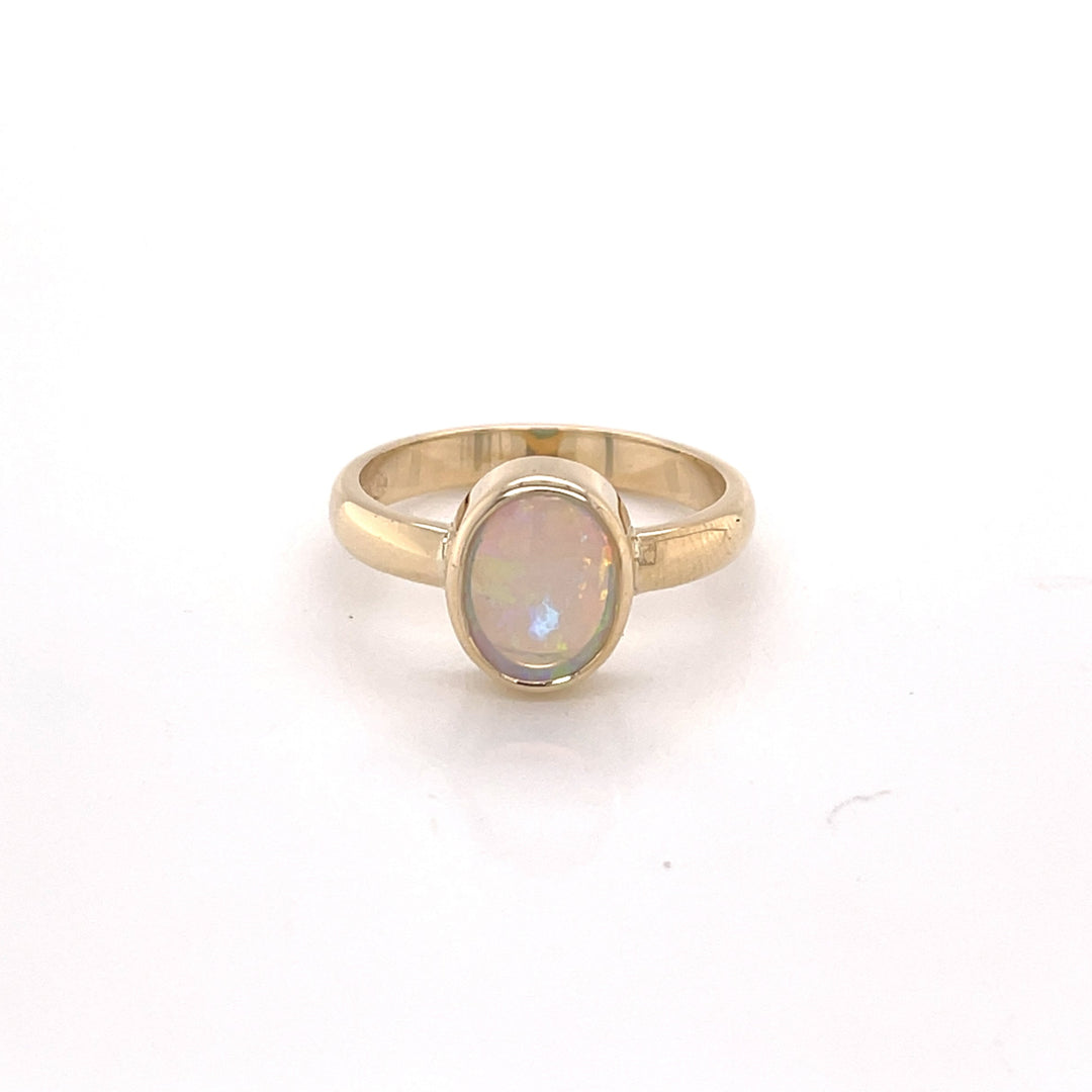 Custom Made 9ct Yellow Gold Opal Ring