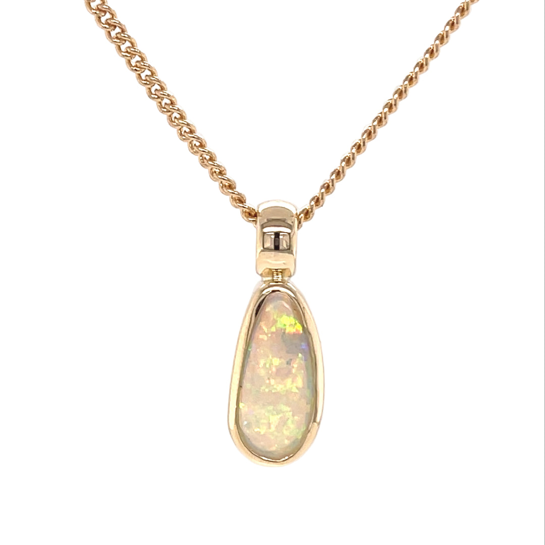 Custom Made 9ct Yellow Gold Opal Pendant