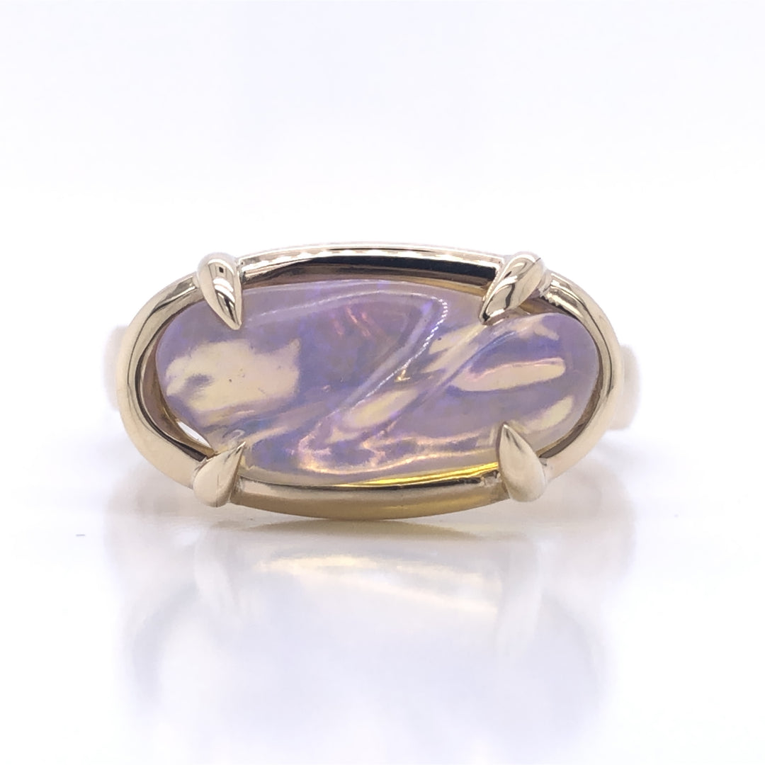 Custom Made 18ct Yellow Gold Jelly Opal Ring