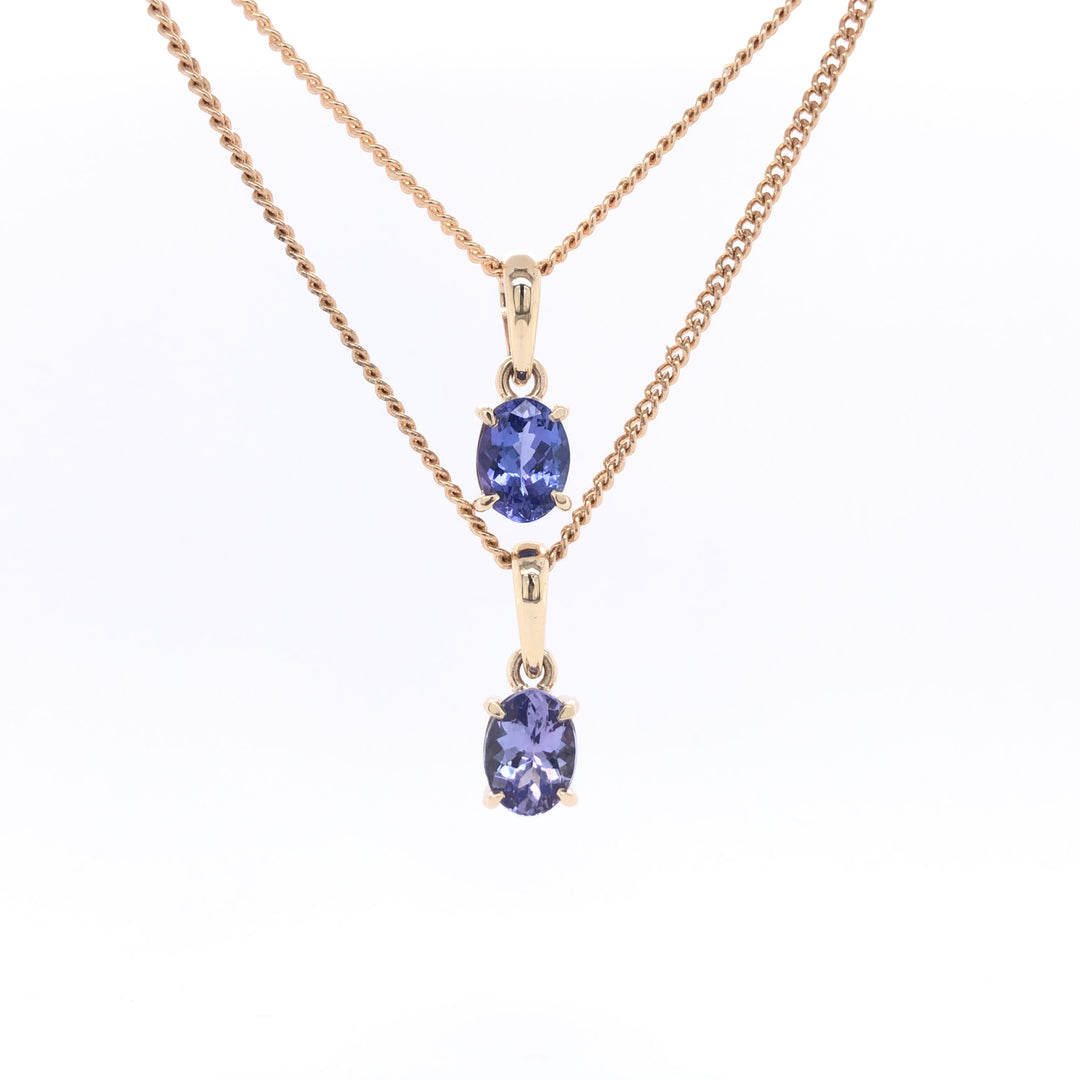 Custom Made 9ct Yellow Gold Tanzanite Pendant