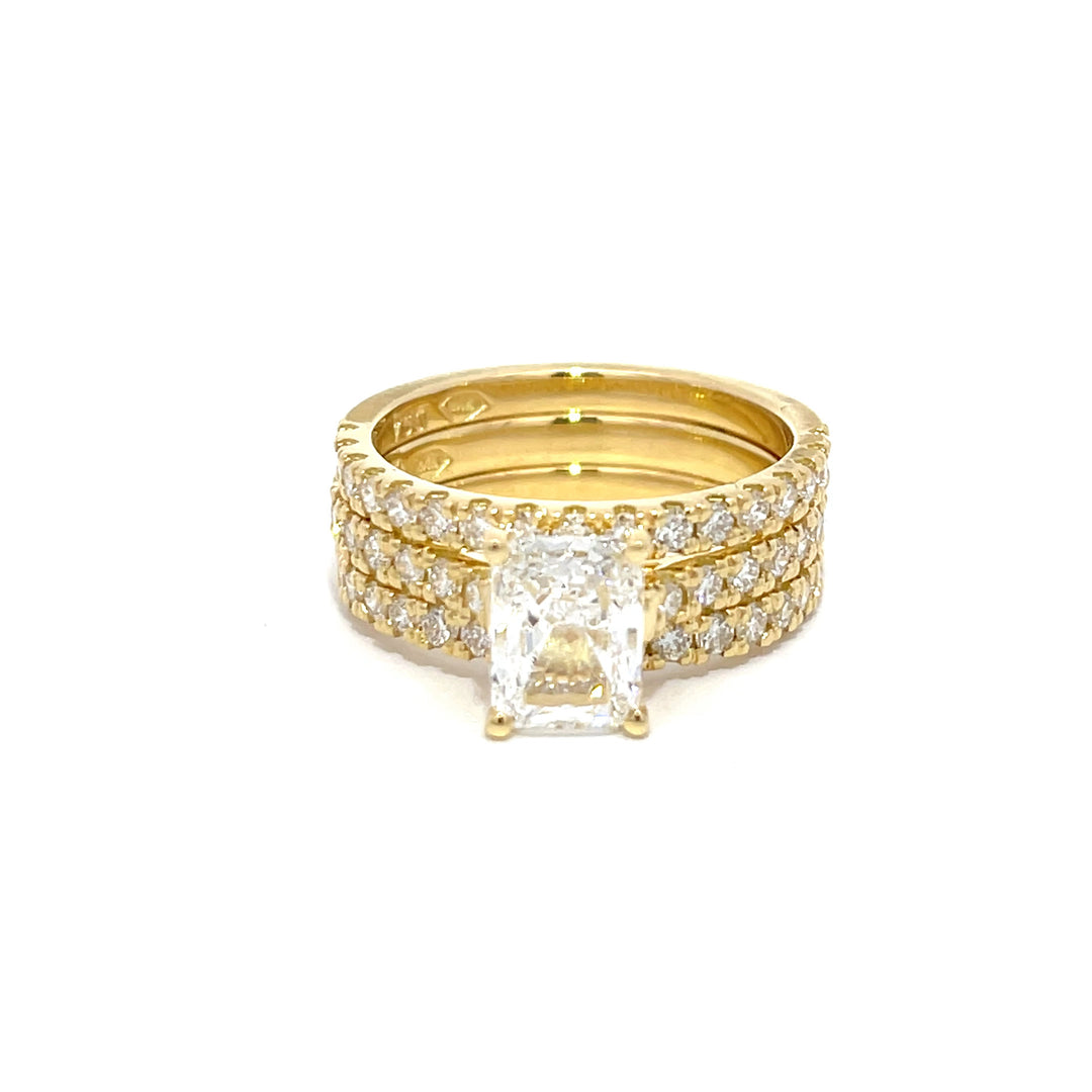Custom Made 19ct Yellow Gold Lab Grown Wedding Set