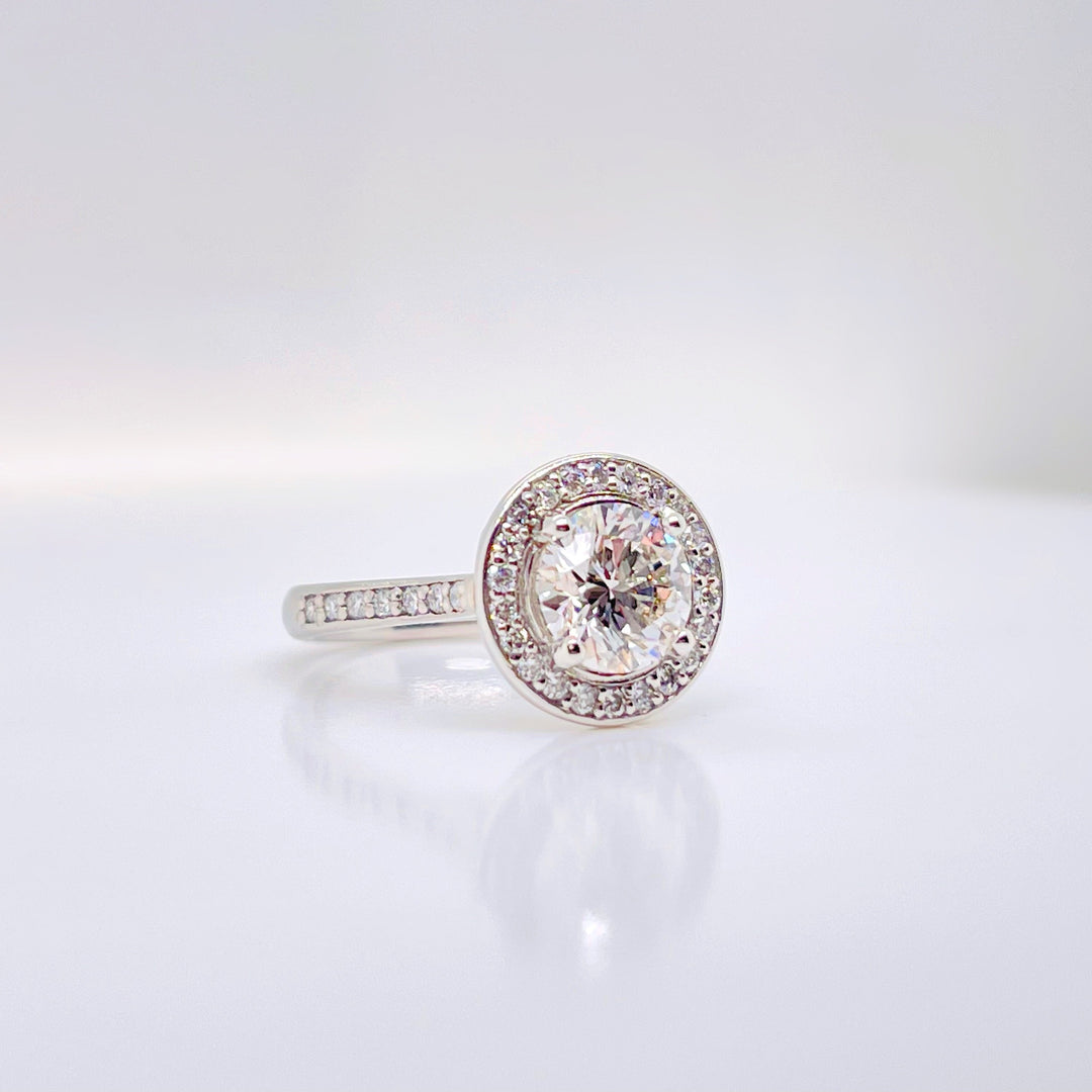 Custom Made Platinum Lab Grown Diamond Engagement Ring