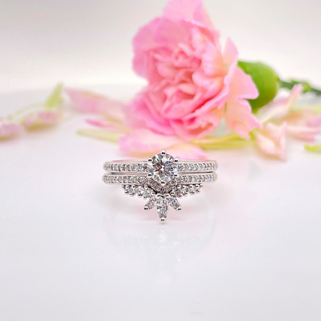 Custom Made 18ct White Gold Diamond Engagement & Wedding Ring