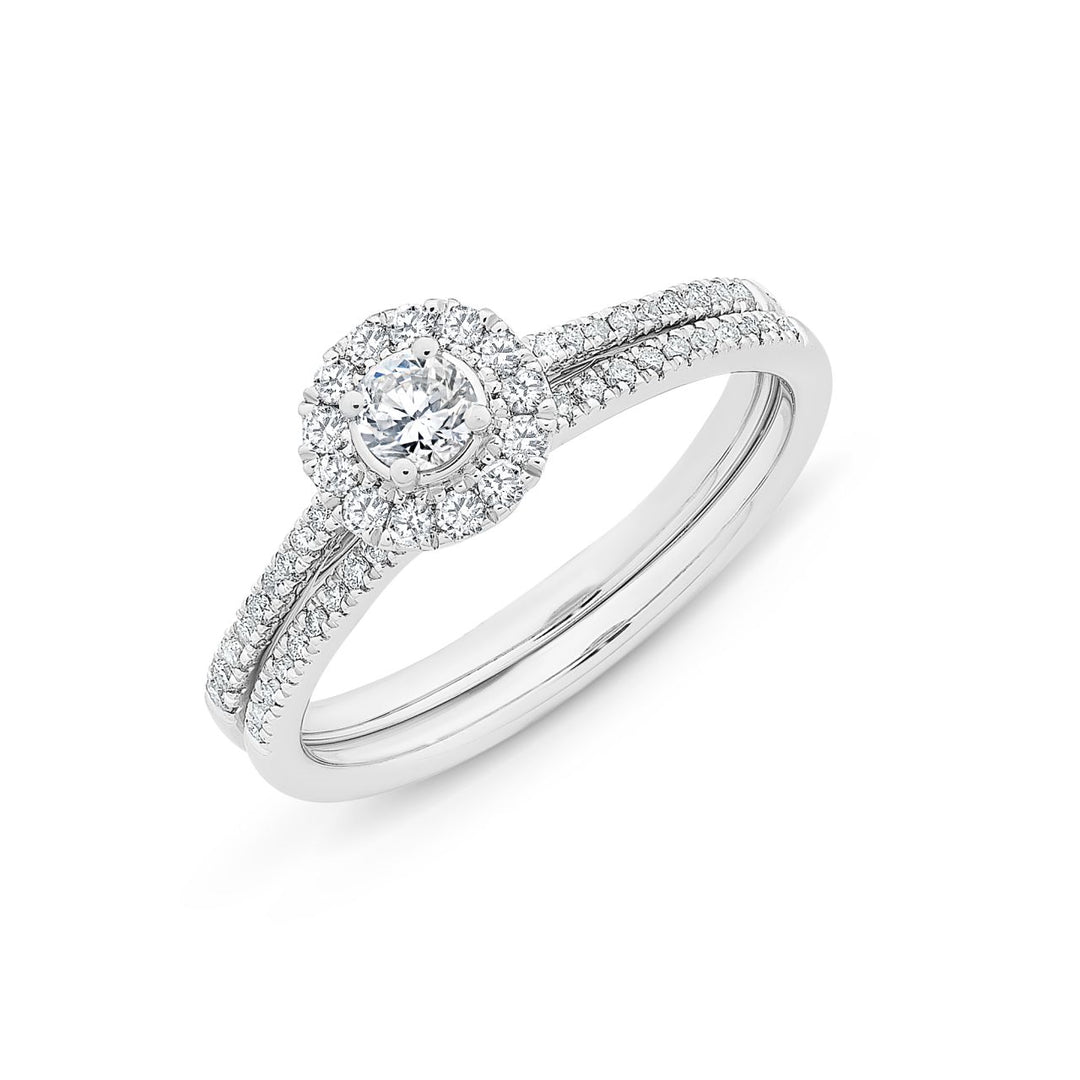 9ct White Gold Diamond Bridal Set