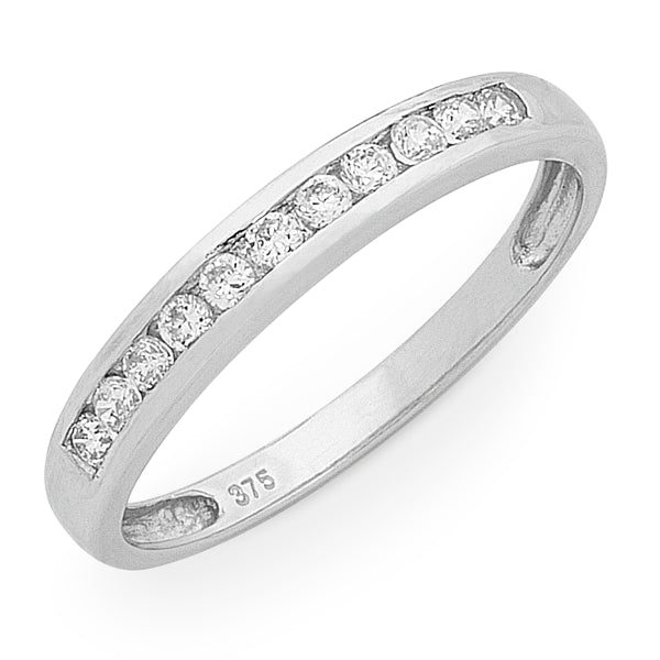 9ct White Gold Diamond Ring