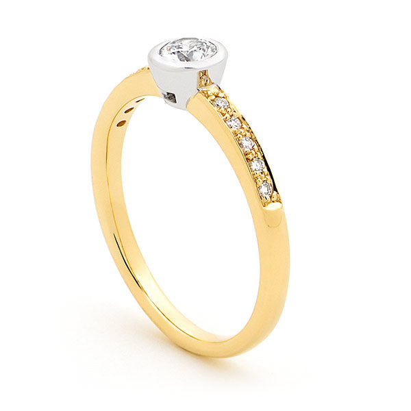 18ct Yellow & White Gold DIamond Engagement Ring