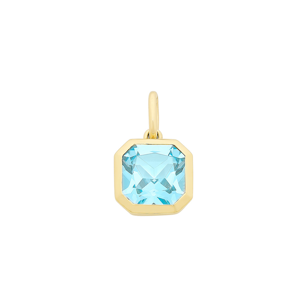 9ct Yellow Gold Blue Topaz Pendant