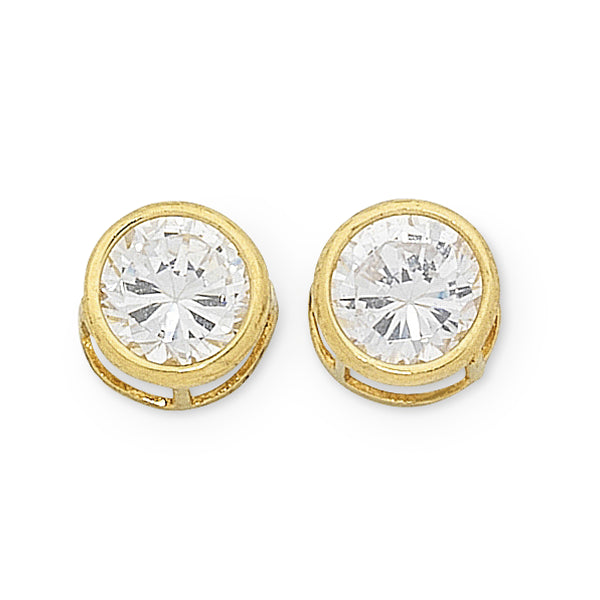 9ct Yellow Gold Cubic Zirconia Stud Earrings