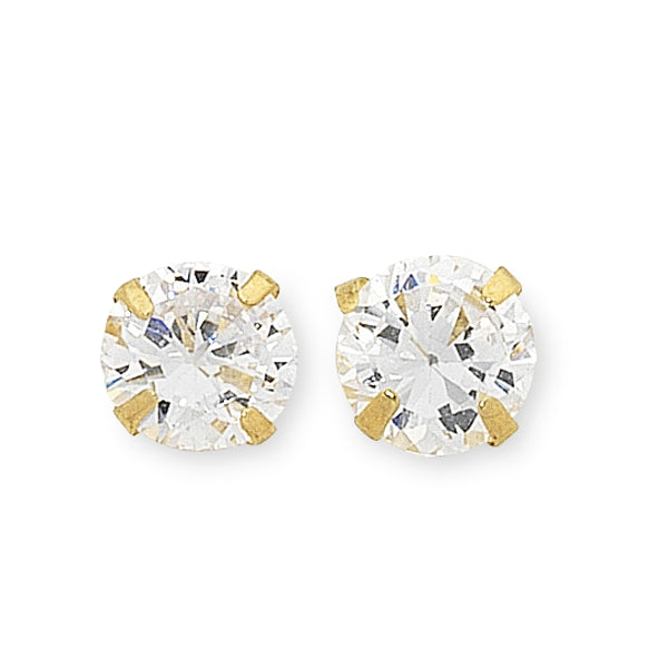 9ct Yellow Gold Cubic Zirconia Stud Earrings