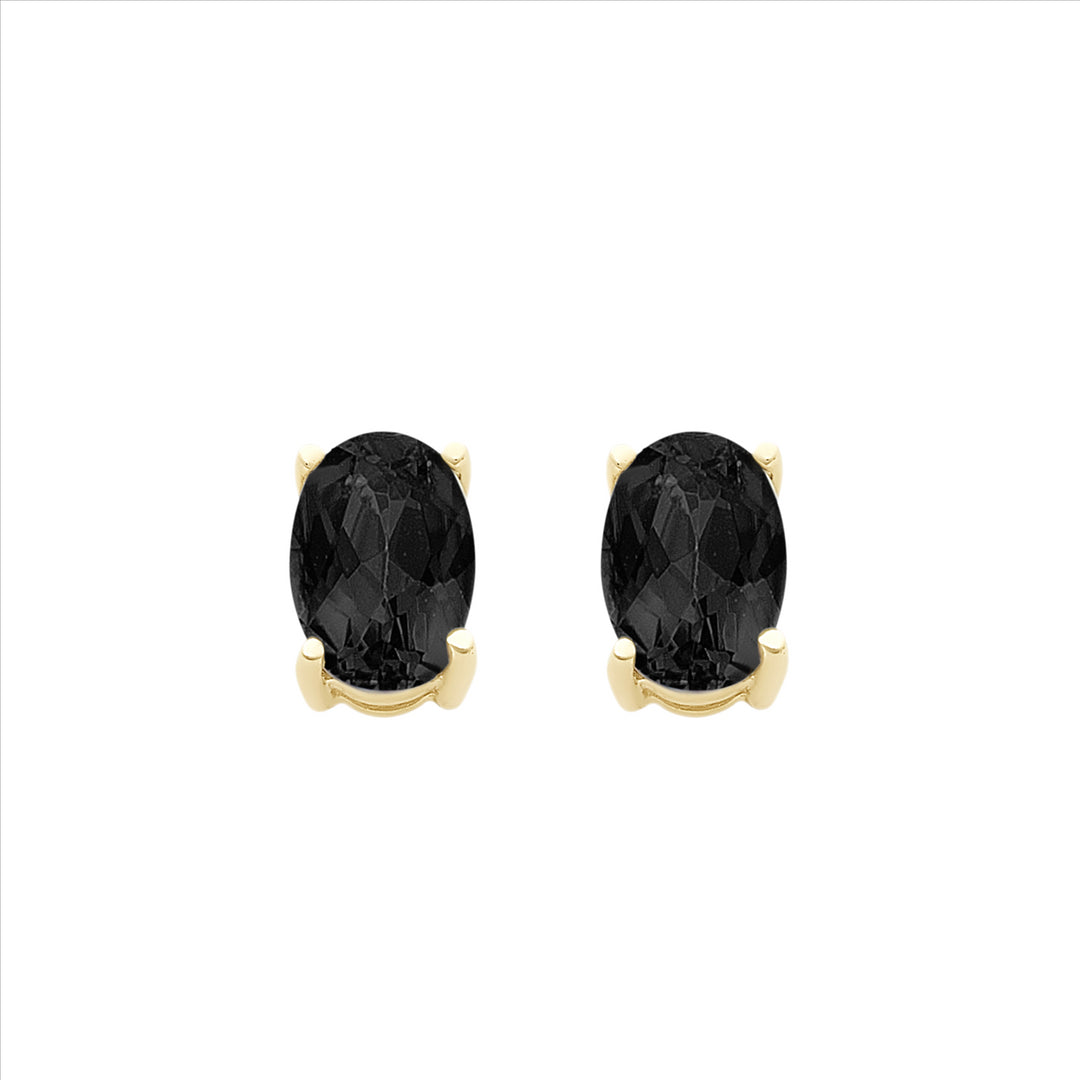 9ct Yellow Gold Natural Sapphire Stud Earrings