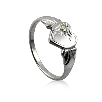 Sterling Silver August Signet Ring