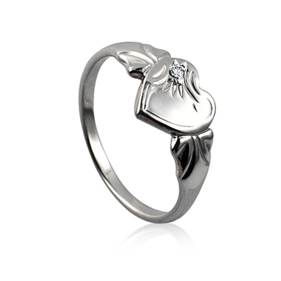 Sterling Silver April Signet Ring