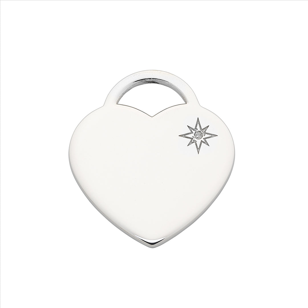 Sterling Silver Diamond Heart Pendant