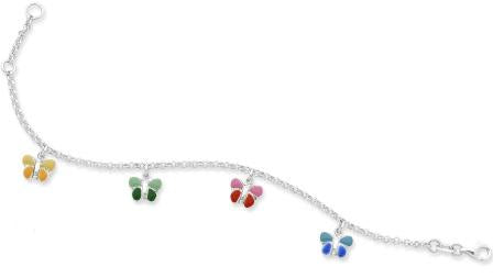 Sterling Silver Enamel Charm Bracellet