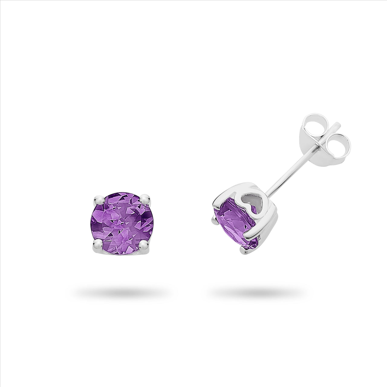 Silver amethyst store stud earrings