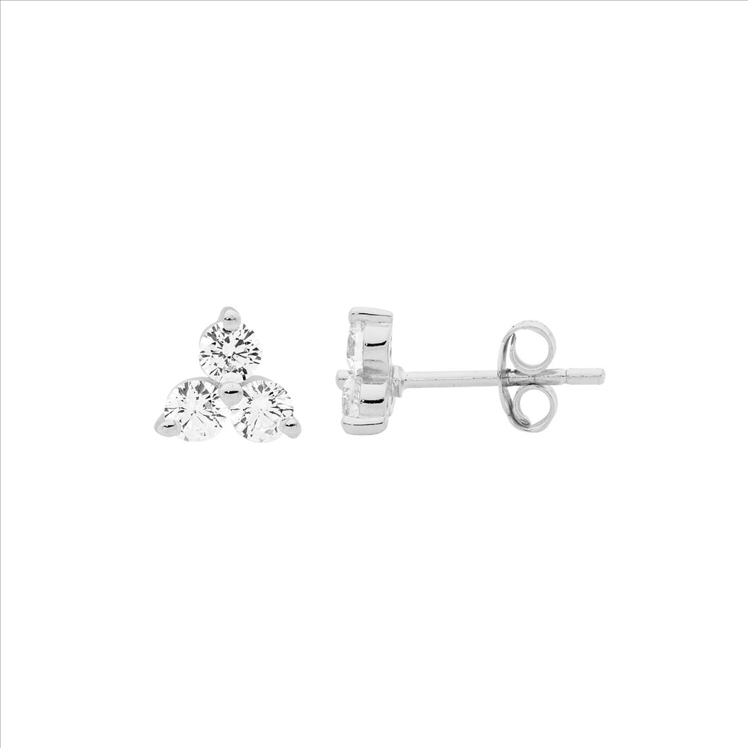 Sterling Silver Cubic Zirconia Stud Earrings