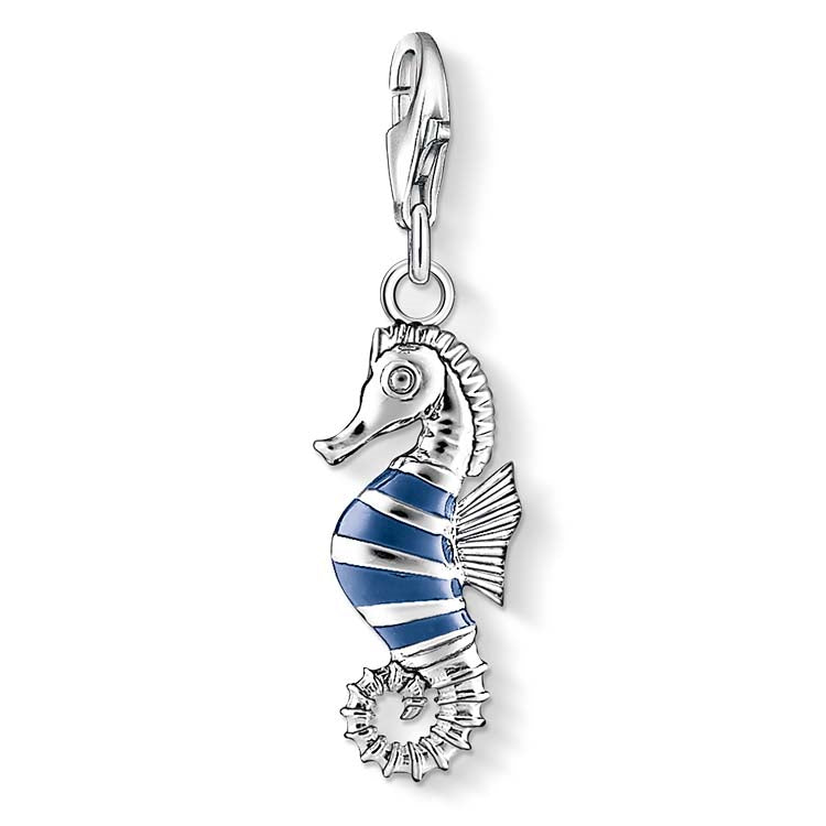 Charm Club Enamel Stripe Seahorse Charm