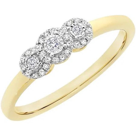 9ct Yellow Gold Diamond Ring