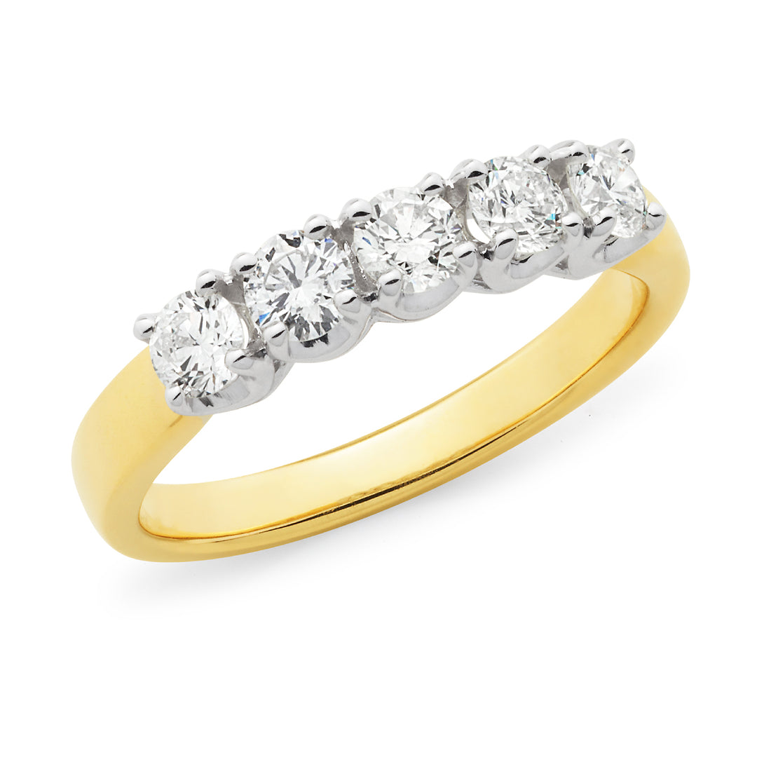 18ct Yellow & White Gold Diamond Ring