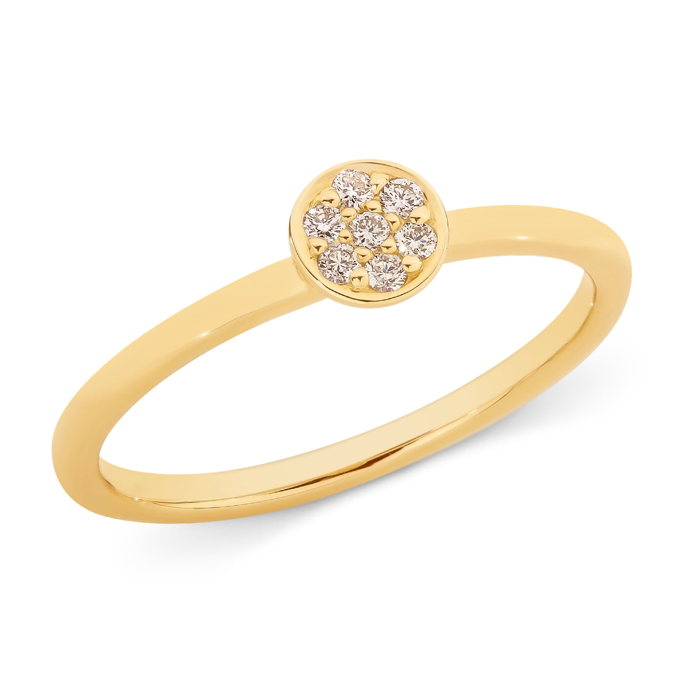9ct Yellow Gold Cluster Diamond Ring