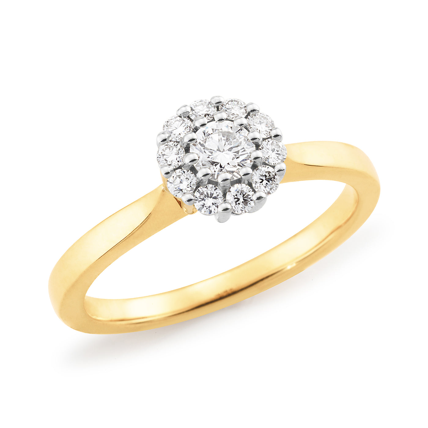 9ct Yellow & White Gold Diamond Engagement Ring