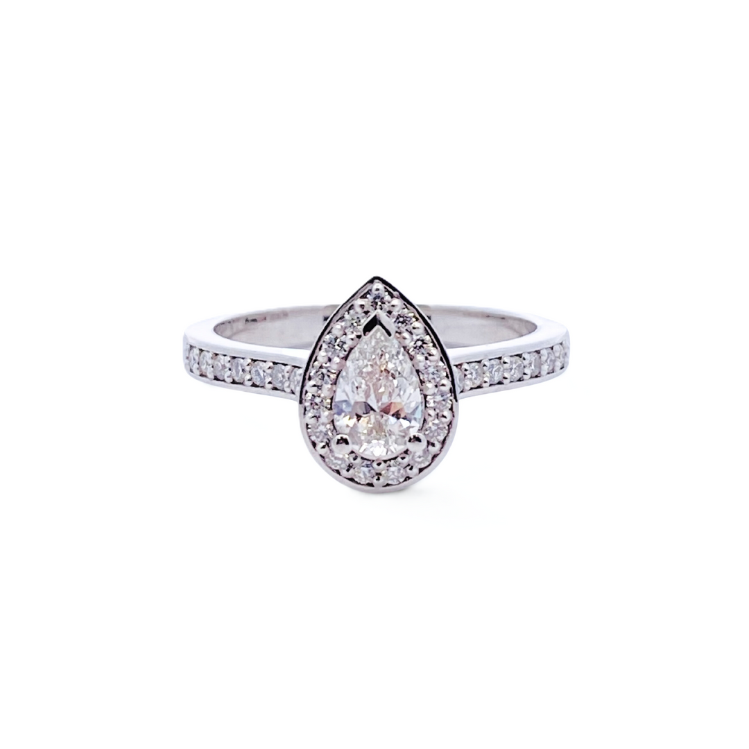 Custom Rings Pear Diamond Custom Made Platinum Pear Diamond Engagement Ring | Jade Jewellers