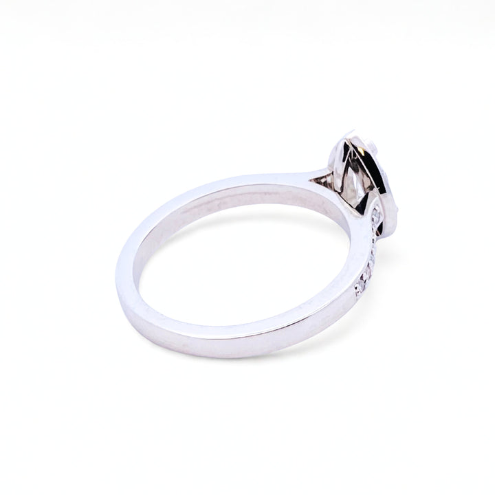 Custom Made Platinum Pear Diamond Engagement Ring
