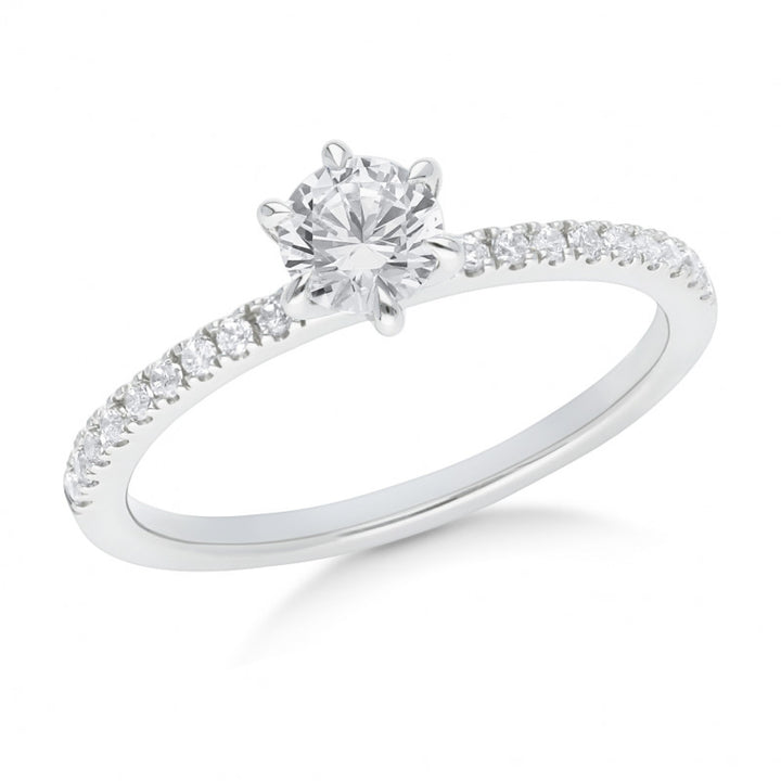 9ct White Gold Diamond Engagement Ring
