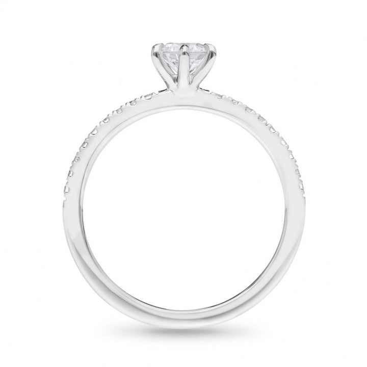 9ct White Gold Diamond Engagement Ring