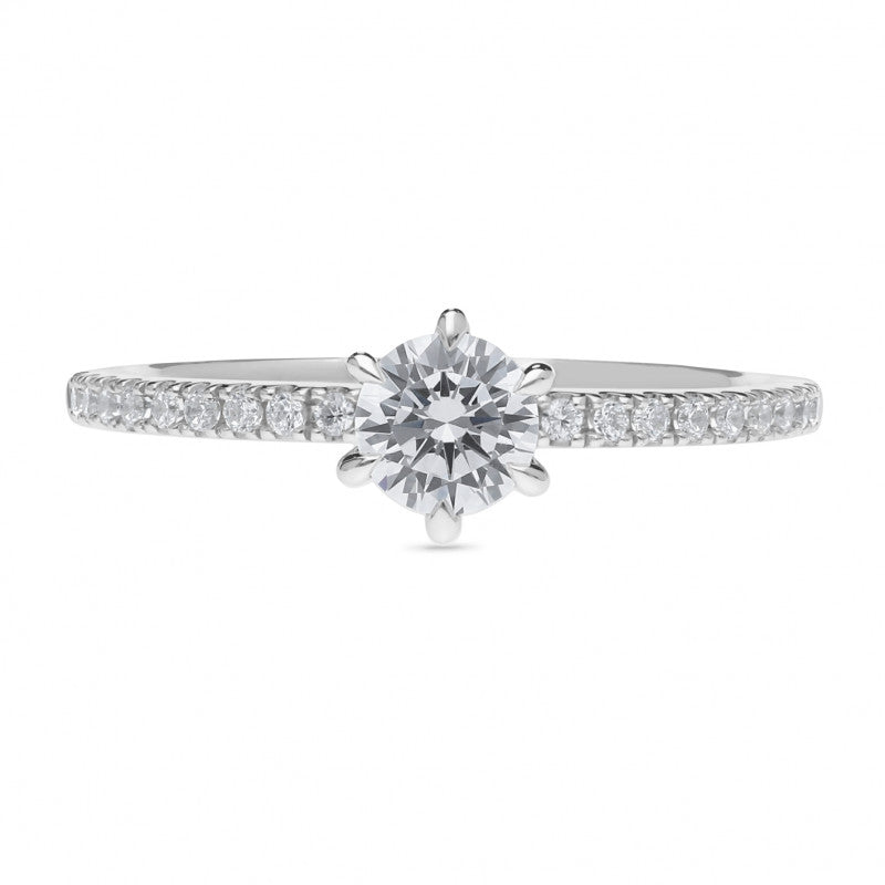 9ct White Gold Diamond Engagement Ring