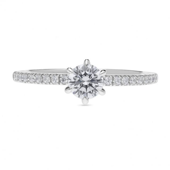 9ct White Gold Diamond Engagement Ring